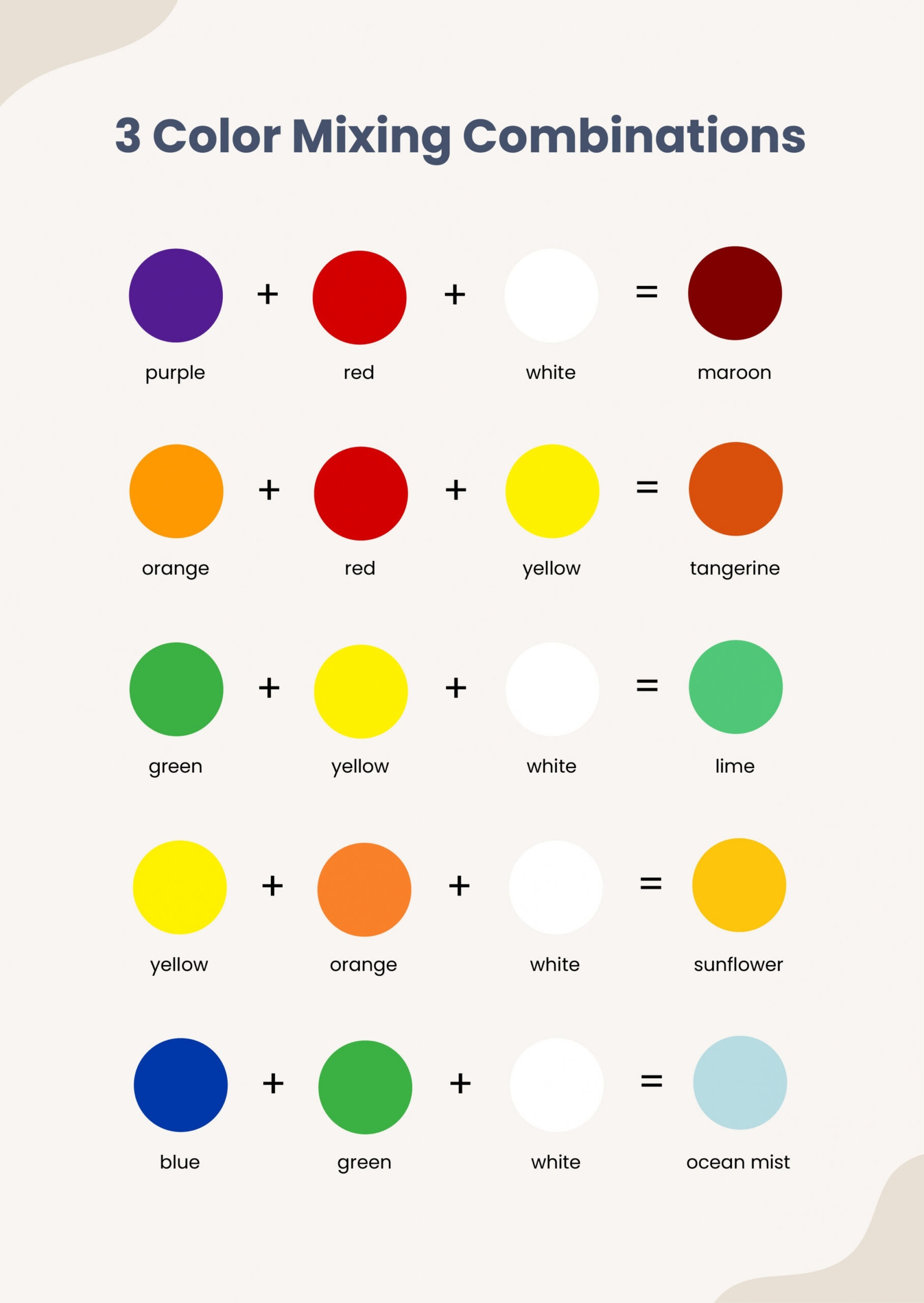 Printable Color Mixing Chart Create Stunning Color Combinations All 