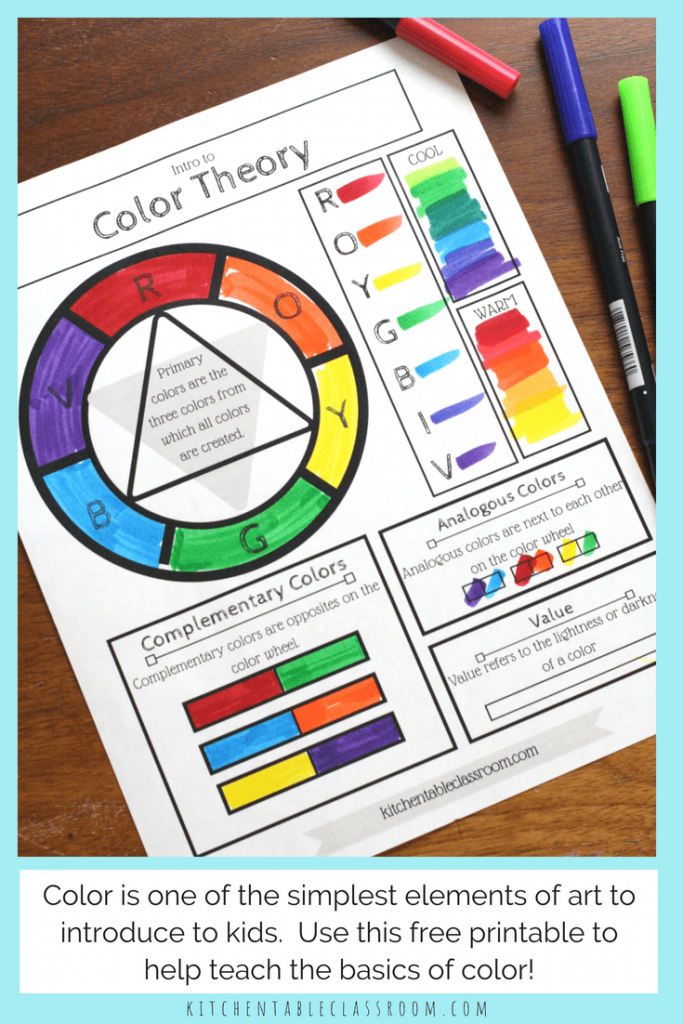 printable color theory worksheet
