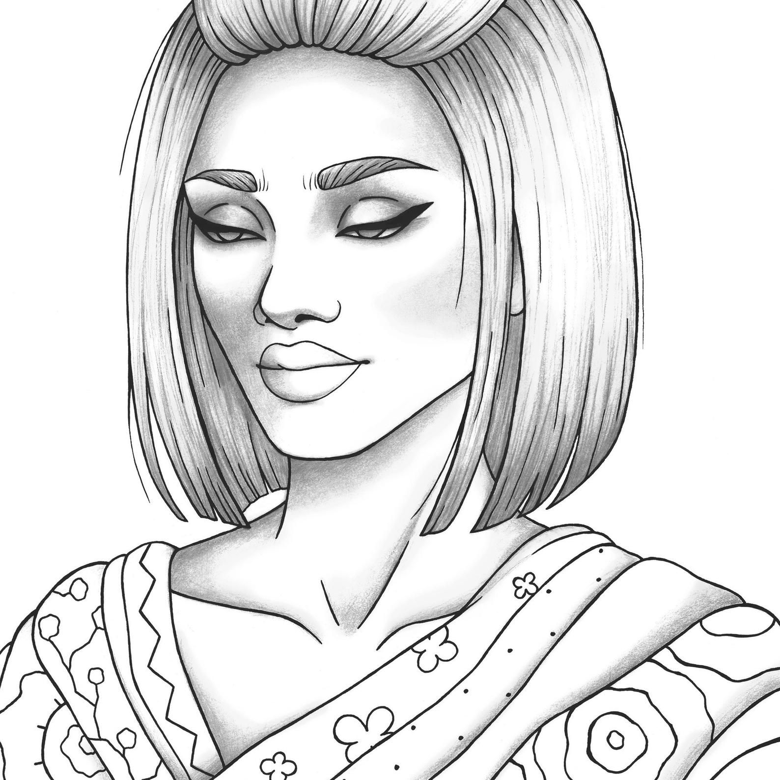 Printable Coloring Page Girl Portrait Subeloa11