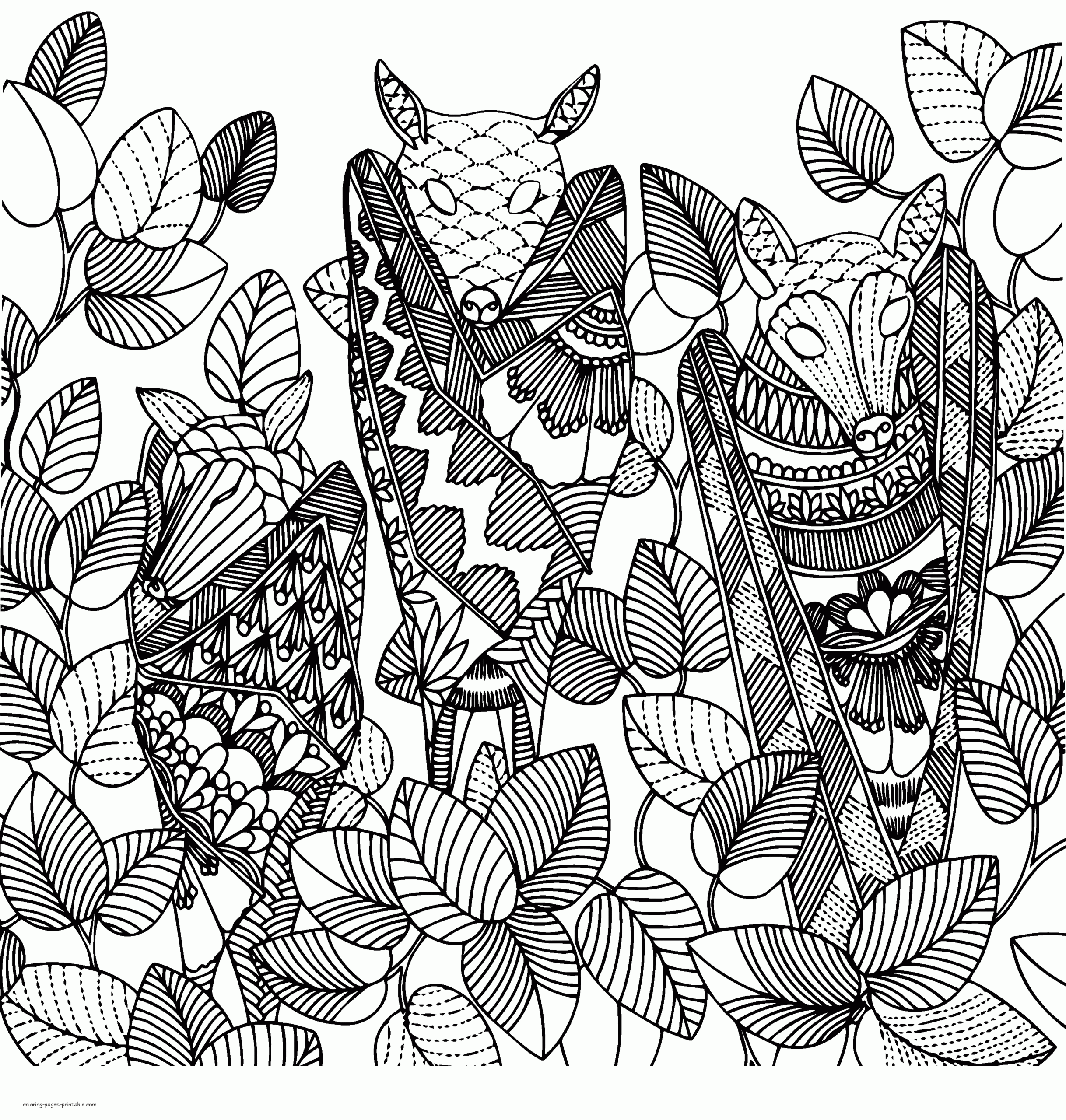 Printable Coloring Pages For Adults Animals Prntbl 