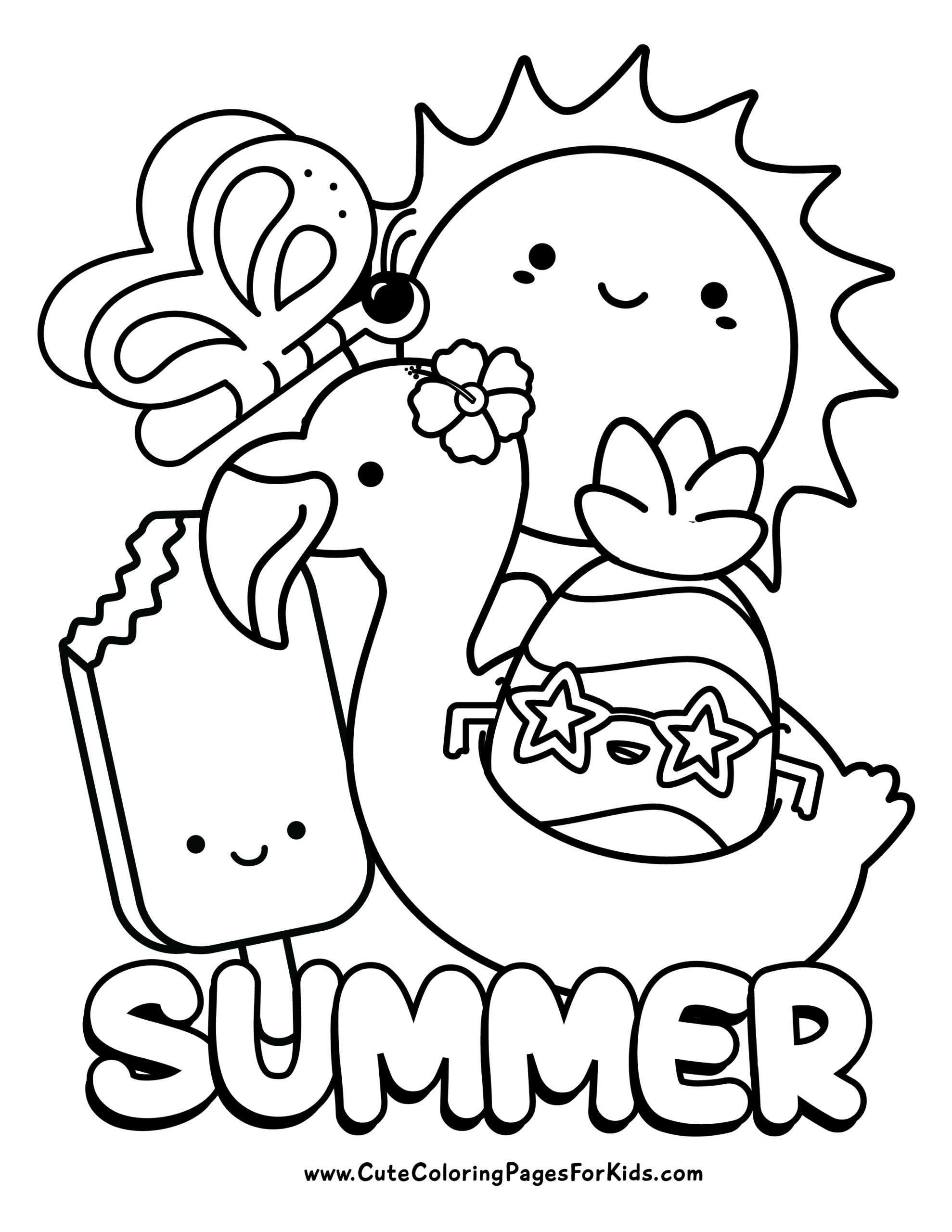 free summer coloring page