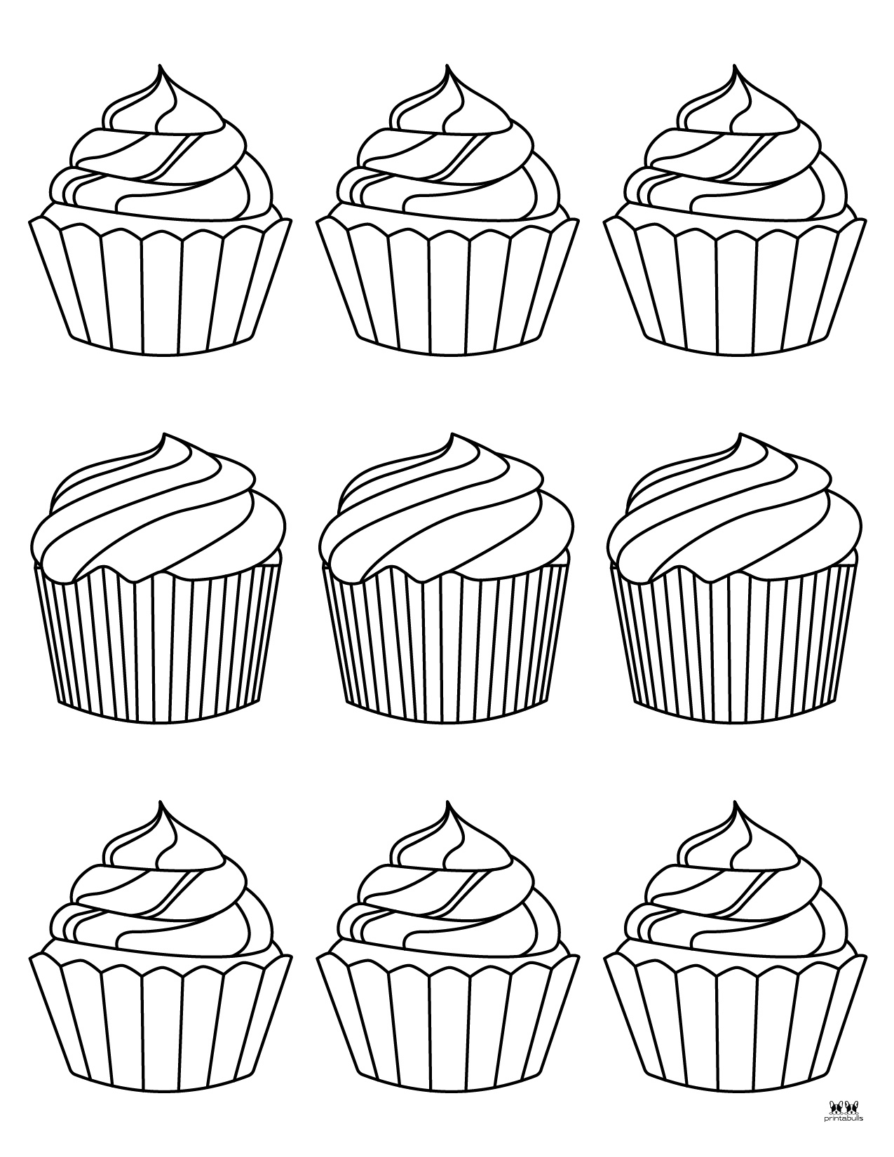 Printable Cupcakes Coloring Pages Printable Free Templates