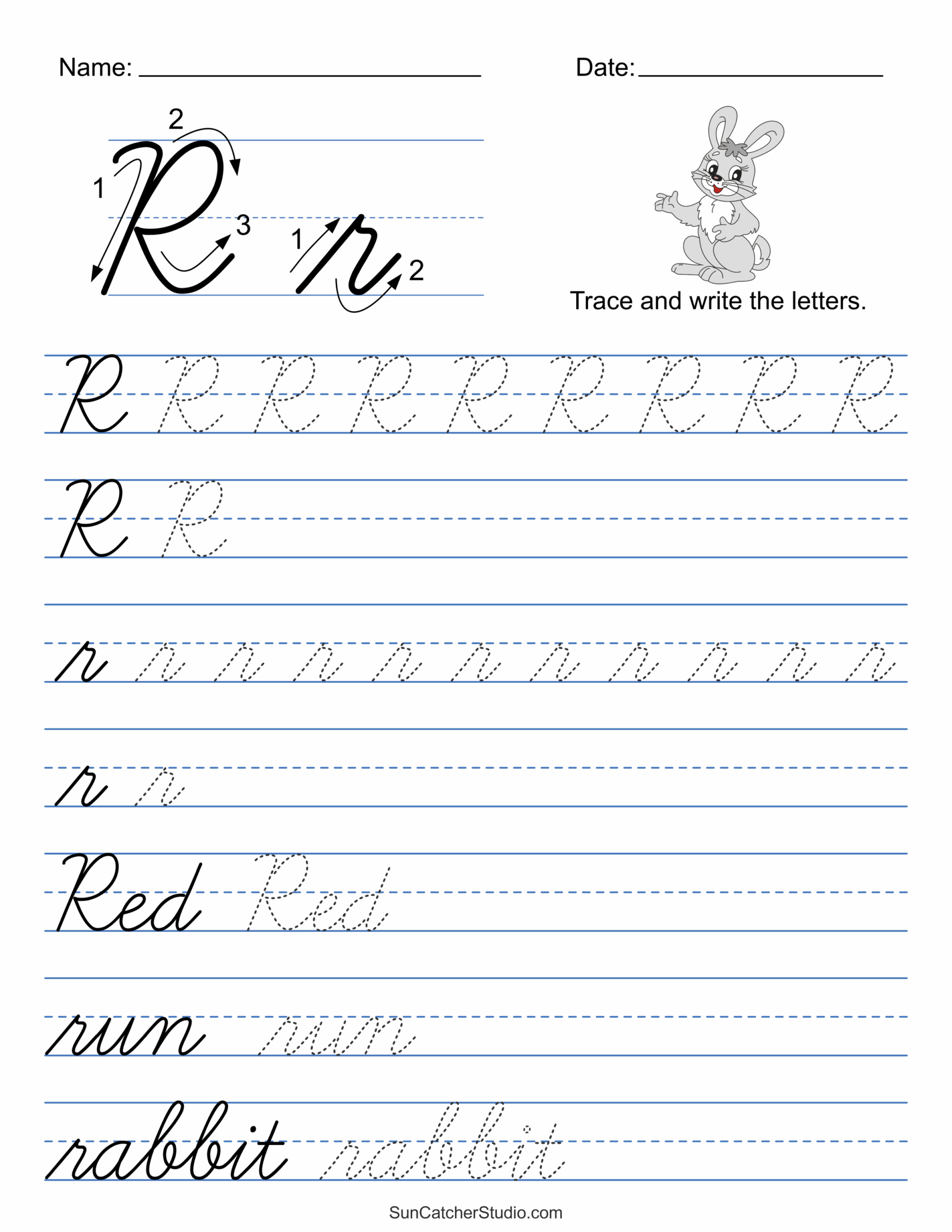 free printable cursive practice worksheets