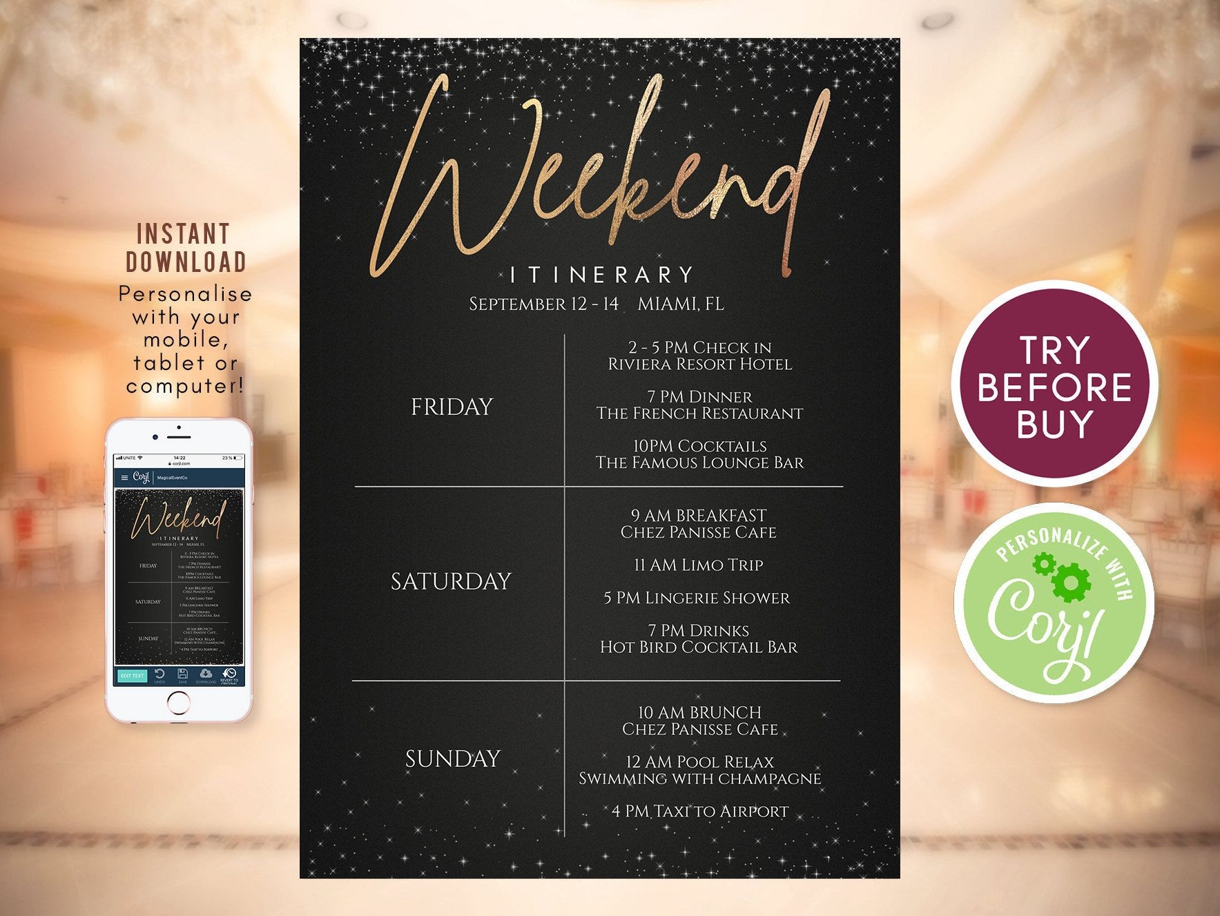 itinerary invitation template