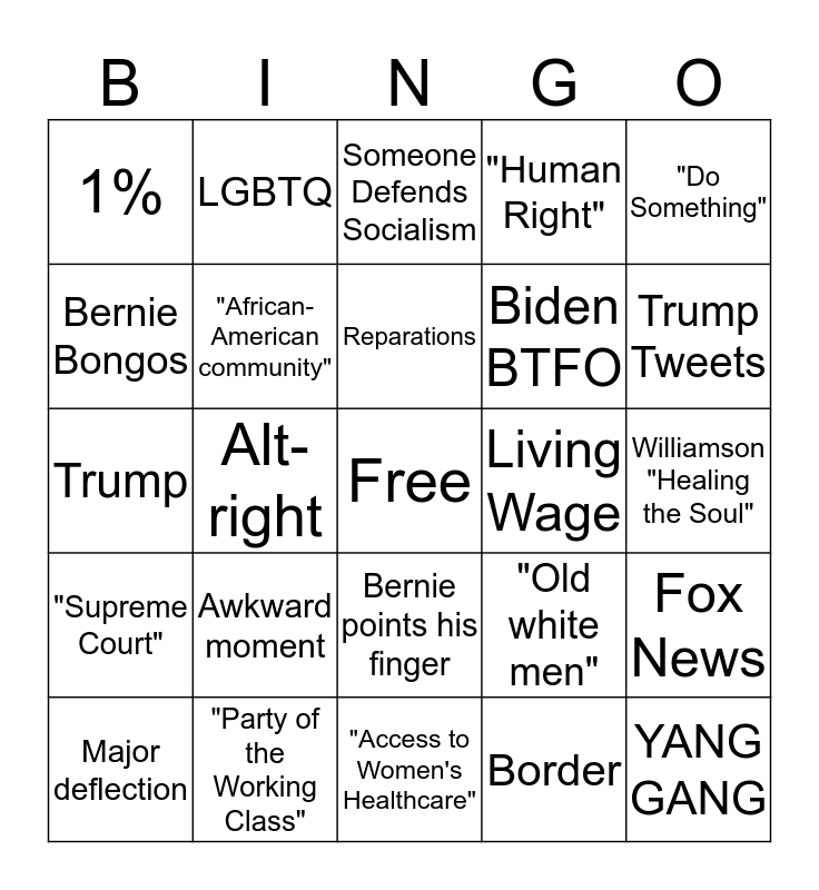 Printable Debate Bingo Cards 2020 FreePrintableTM 