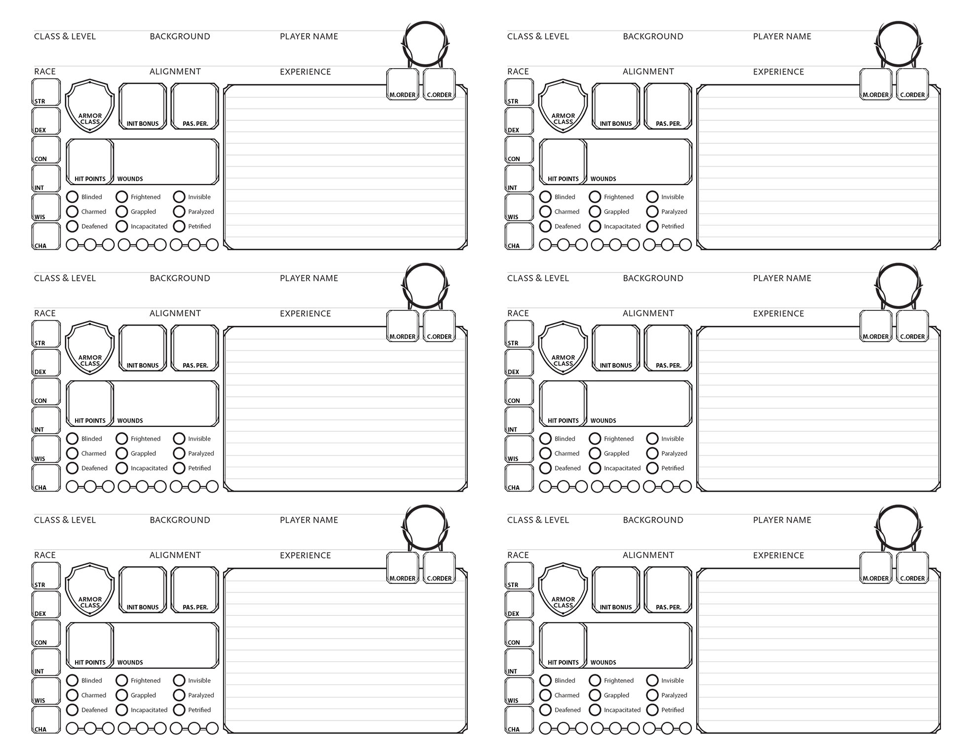 Printable Dnd 5E Character Sheet