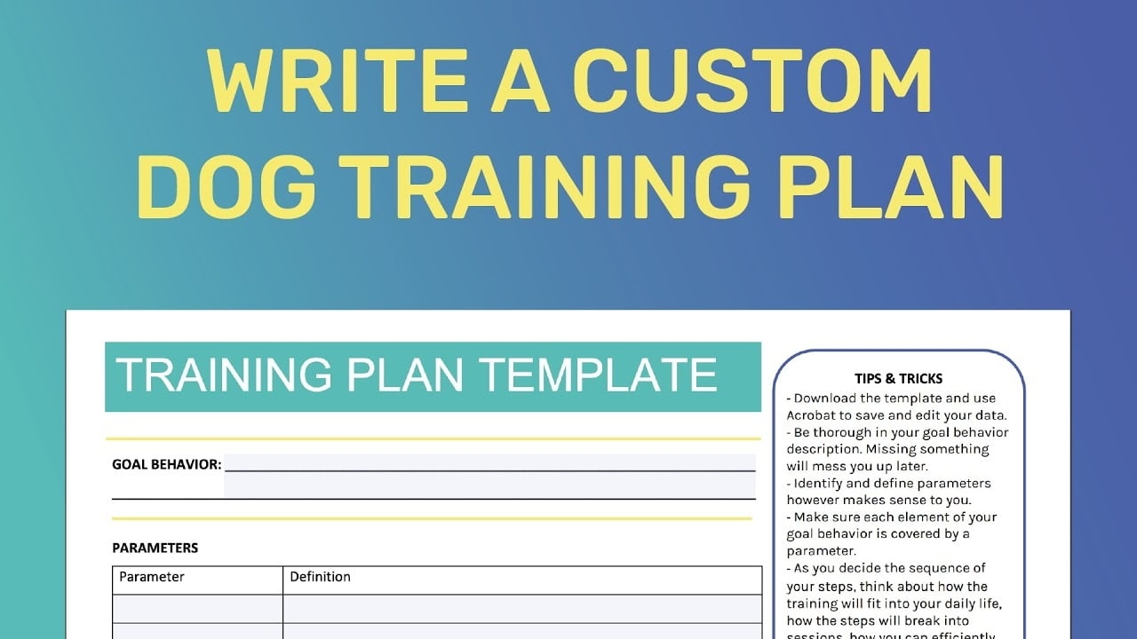 Printable Dog Training Plan Template Free Printable