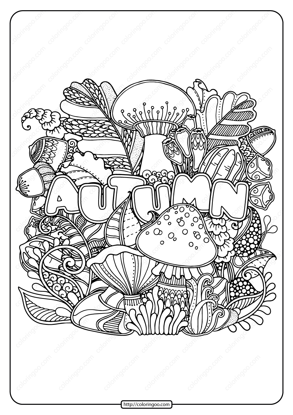 free printable fall coloring page
