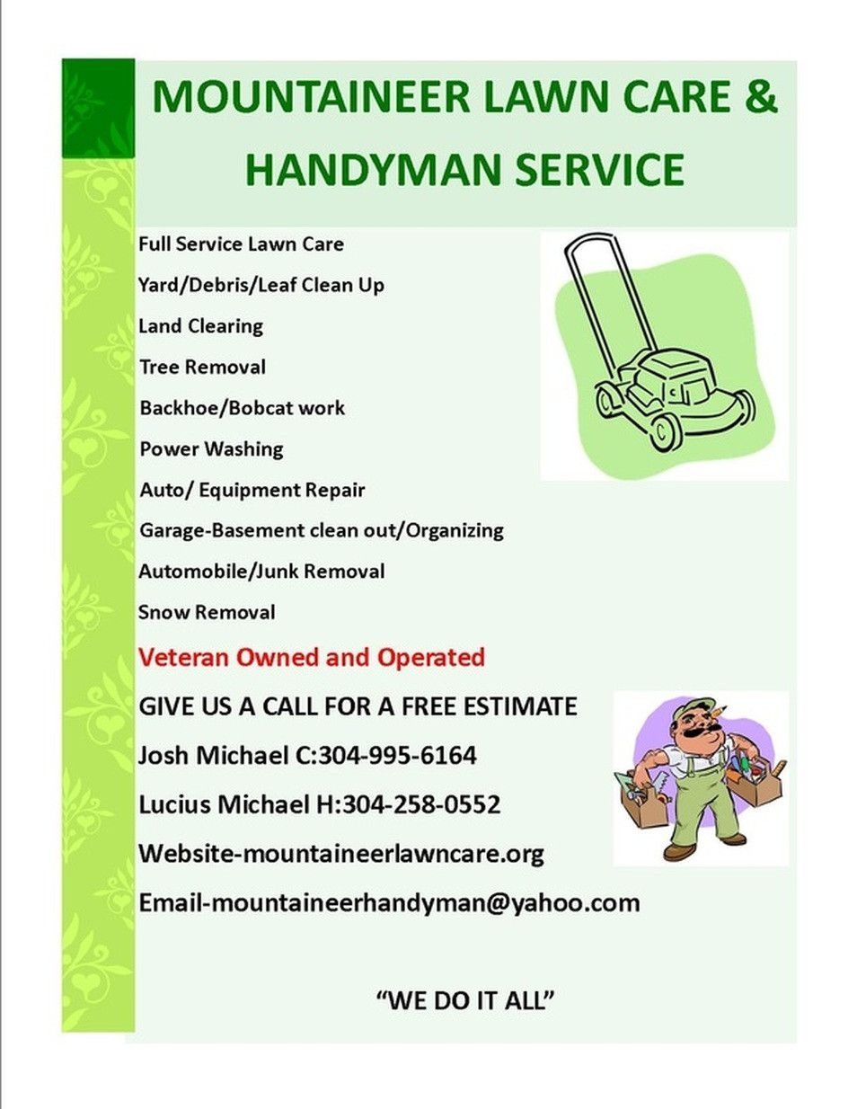 Printable Free Lawn Care Flyer Template For Microsoft Word Printable 