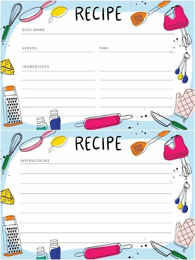 3x5 recipe cards printable
