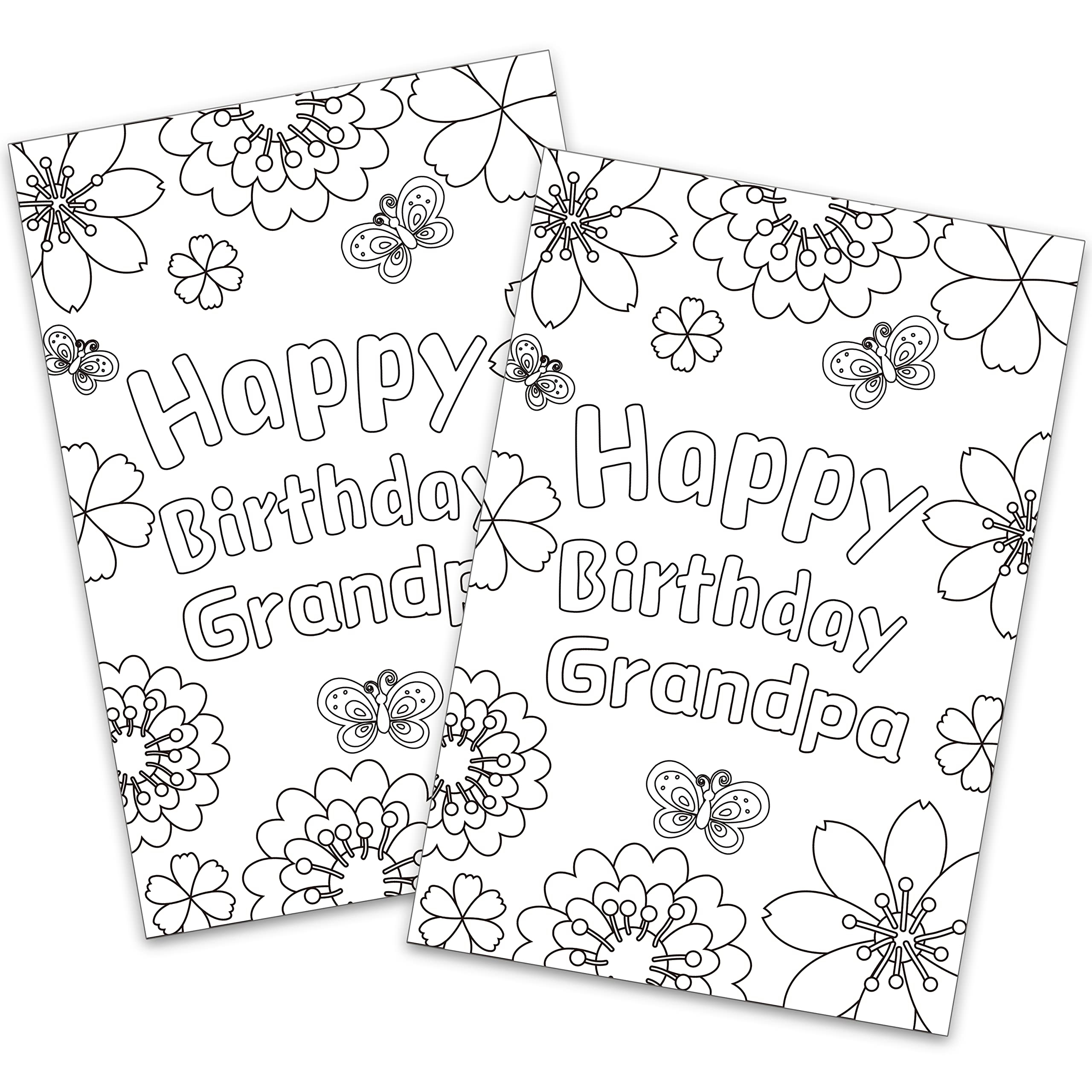Printable Grandpa Birthday Card Coloring