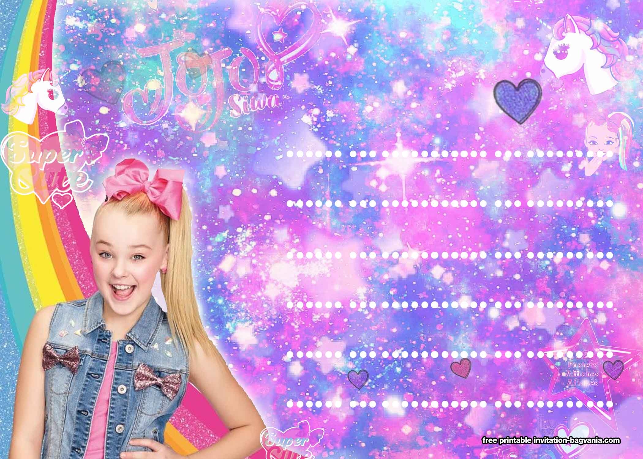 Printable Jojo Siwa Birthday Invitations Templates Free Printable 