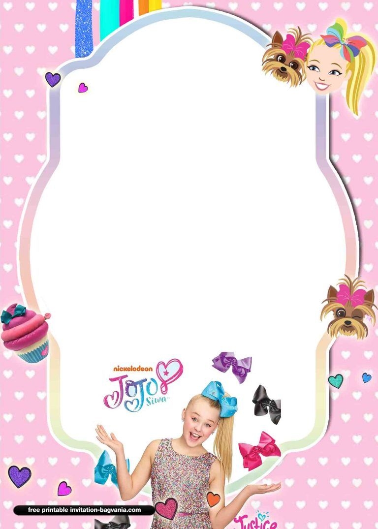 Printable Jojo Siwa Birthday Invitations Templates Free Printable 