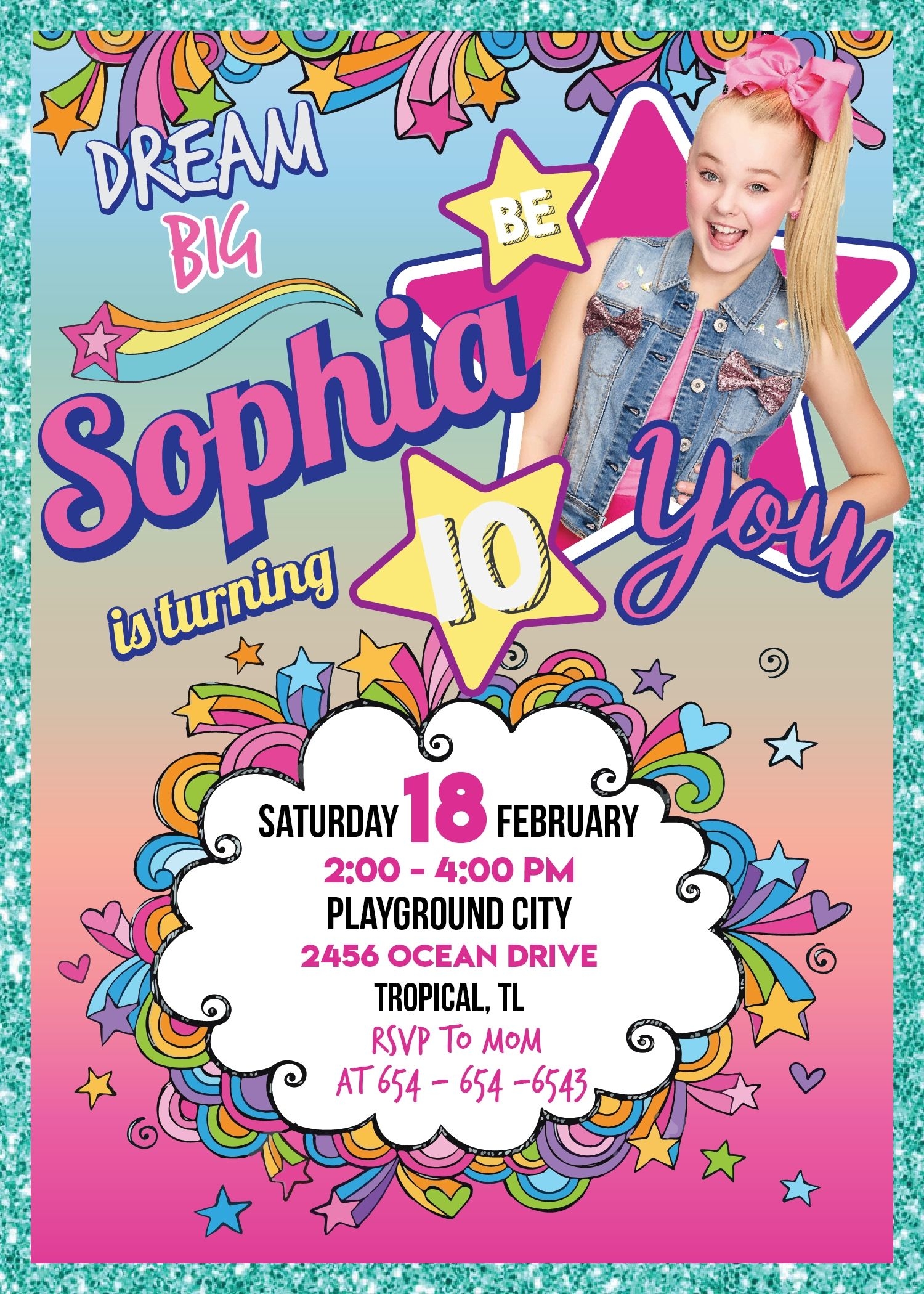 Printable Jojo Siwa Birthday Invitations Templates Free Printable 