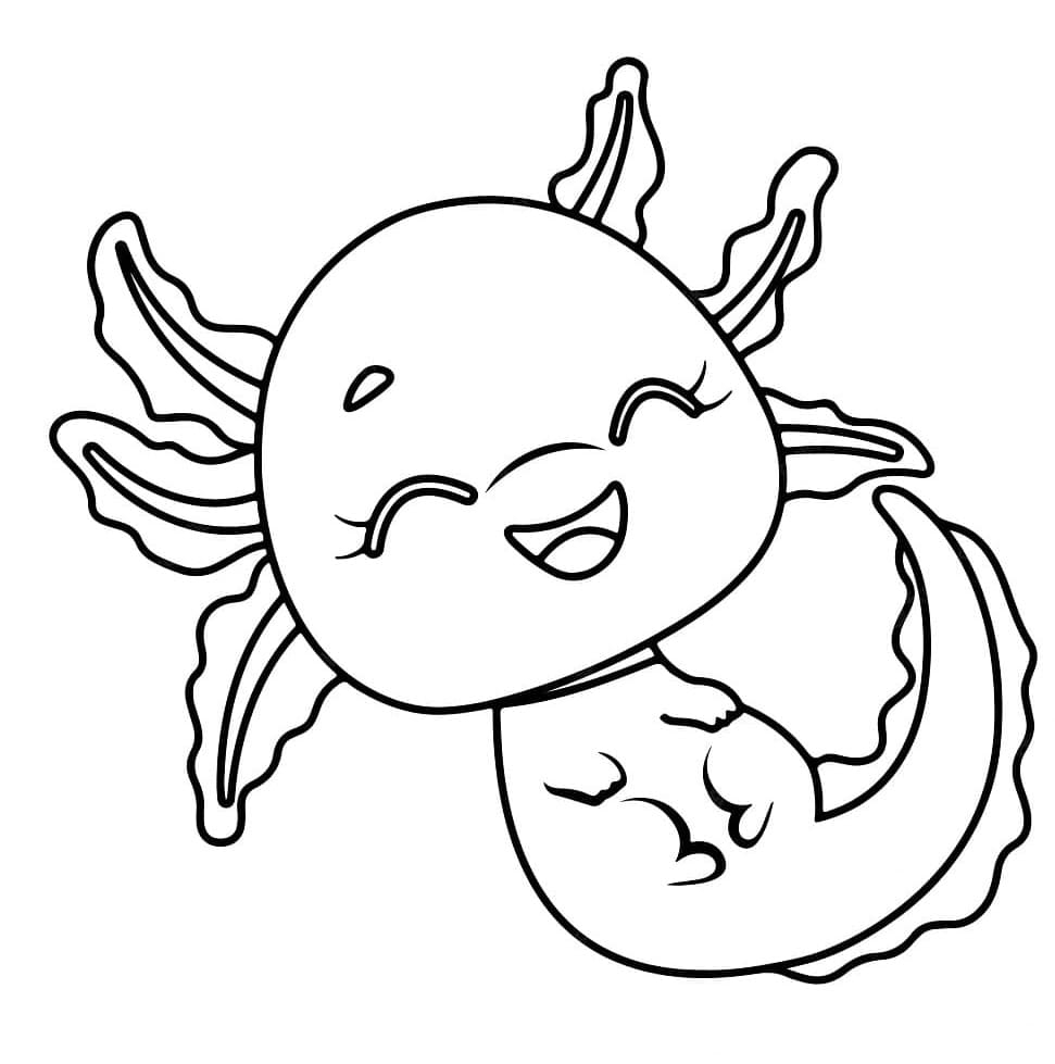 Printable Kawaii Axolotl Coloring Page Free Download And Print For You 