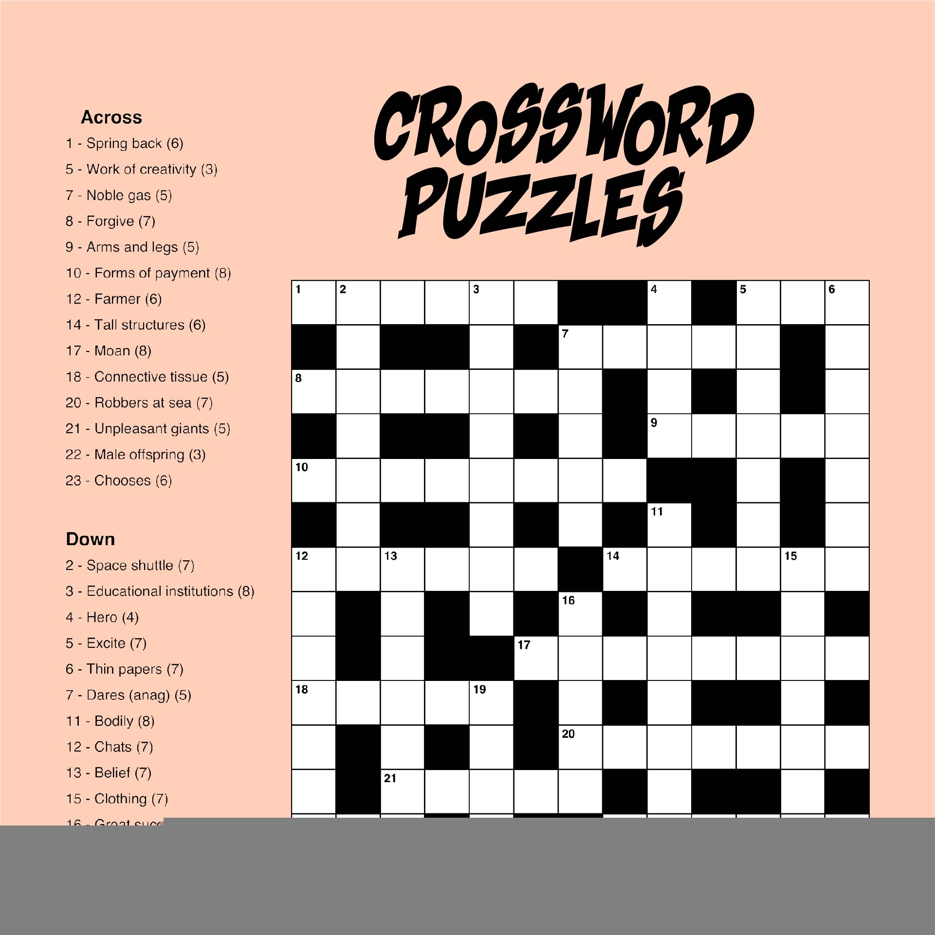 easy printable crossword puzzles