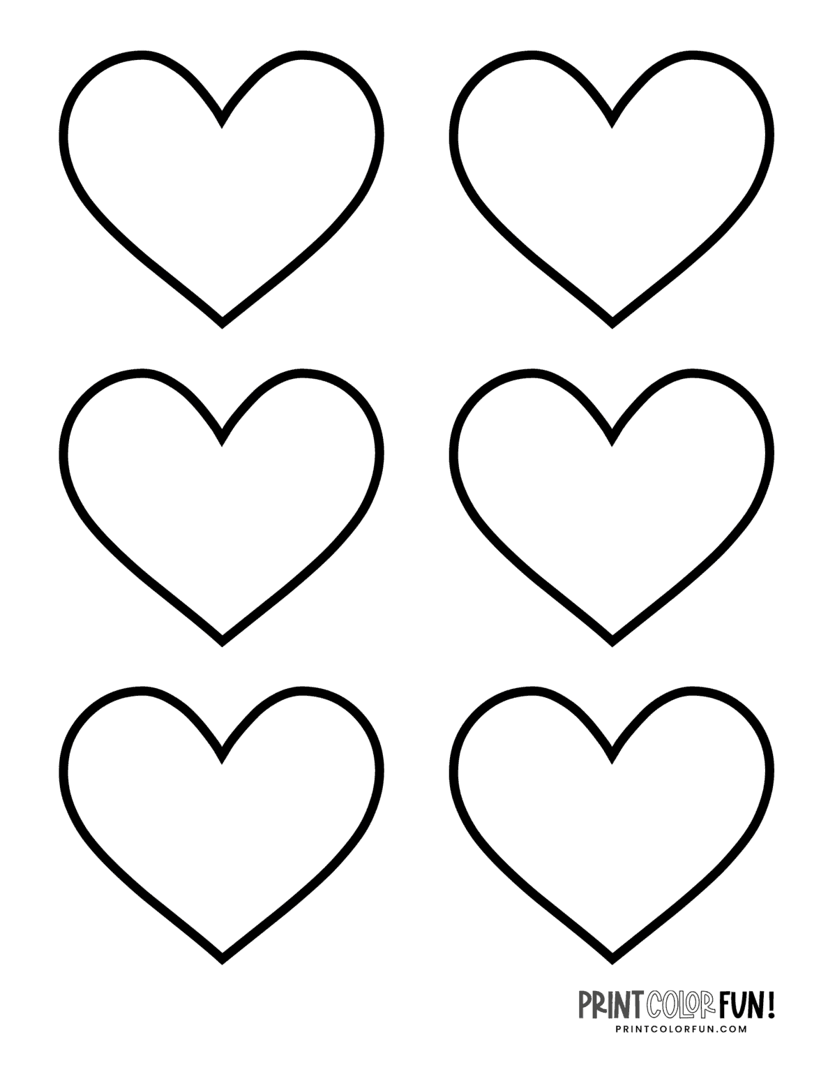 printable pictures of hearts to color