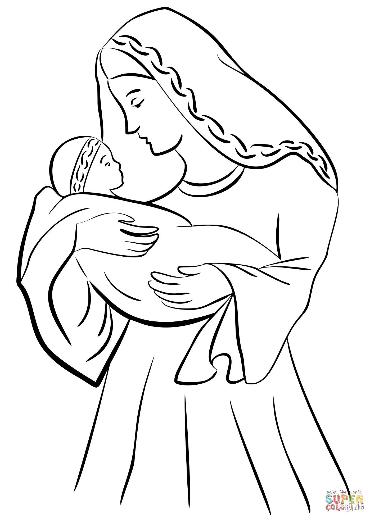 Printable Mother Mary Coloring Page Printable Templates Free
