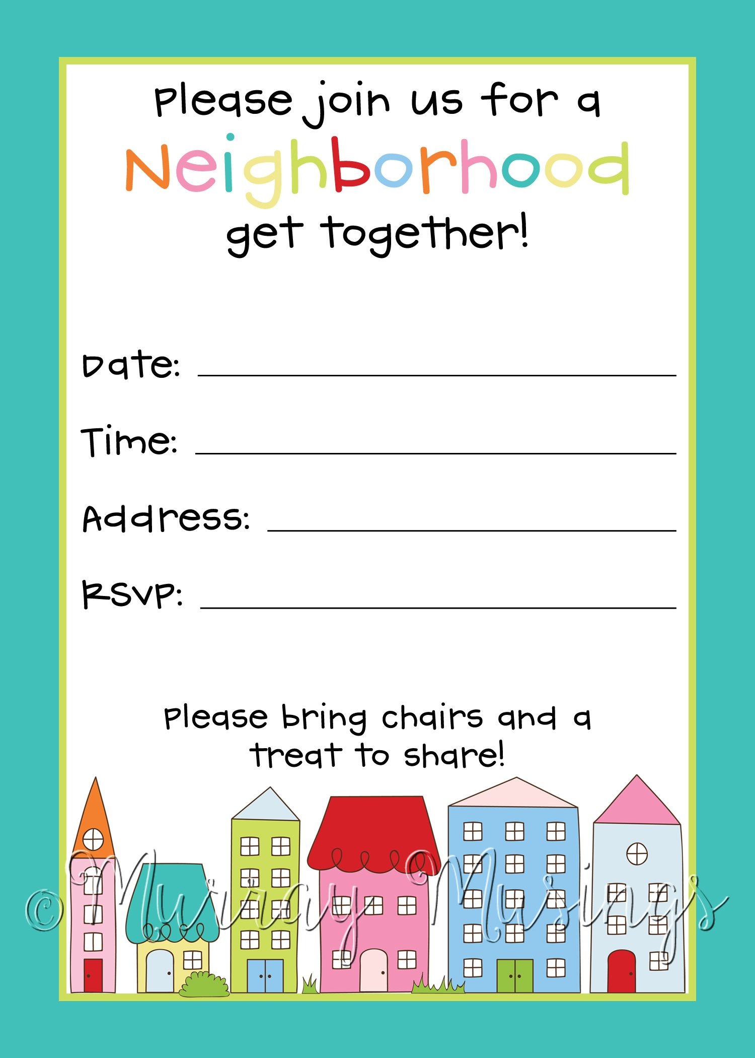neighborhood party invitation template