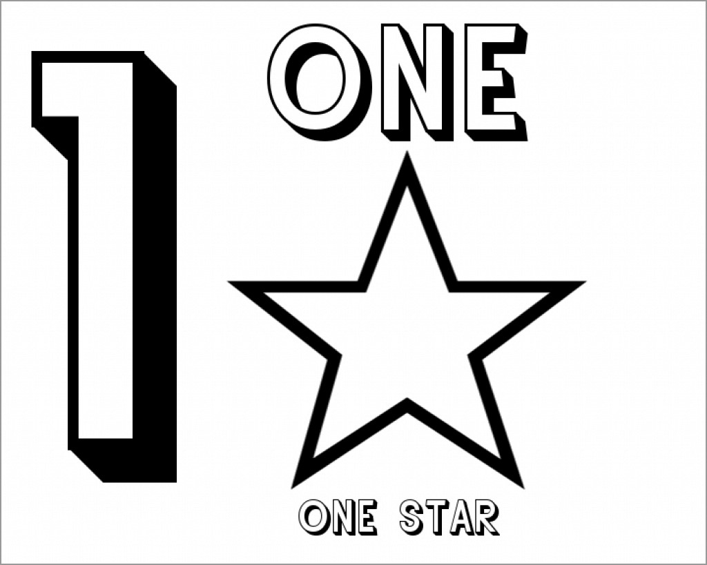 Printable Number 1 Coloring Page ColoringBay