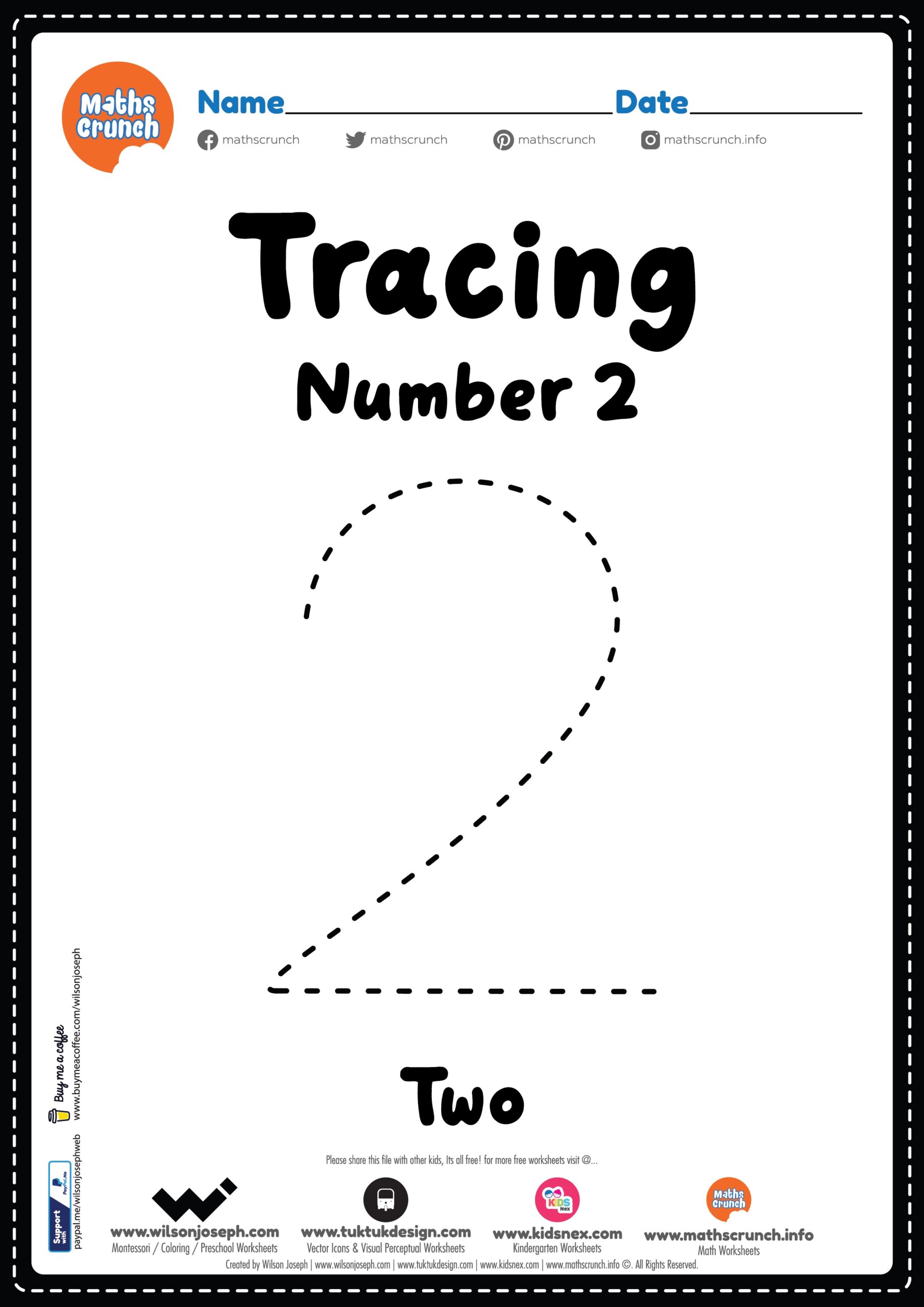 preschool worksheets number 2
