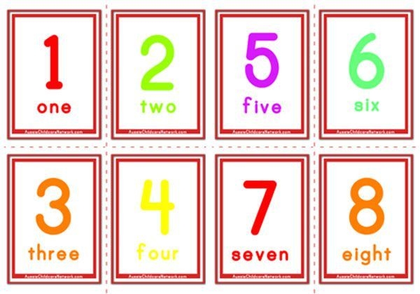 1-12 number cards printable