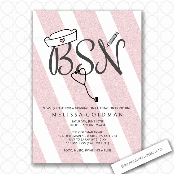 Printable Nursing Graduation Invitation Templates Free FREE Printable 