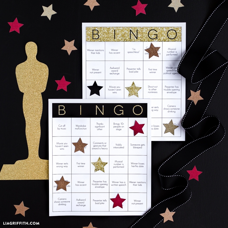 Printable Oscar Bingo Cards Lia Griffith Worksheets Library
