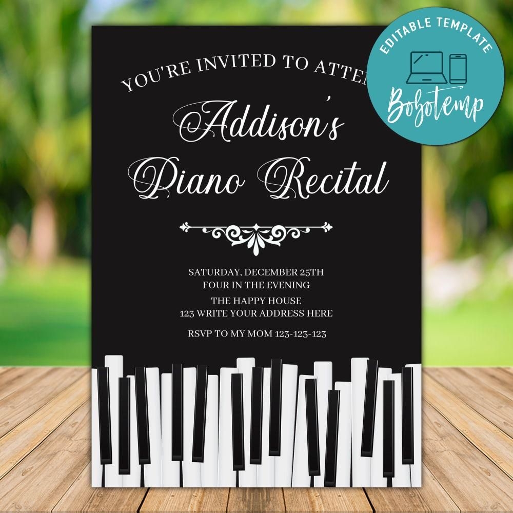 music recital invitation template