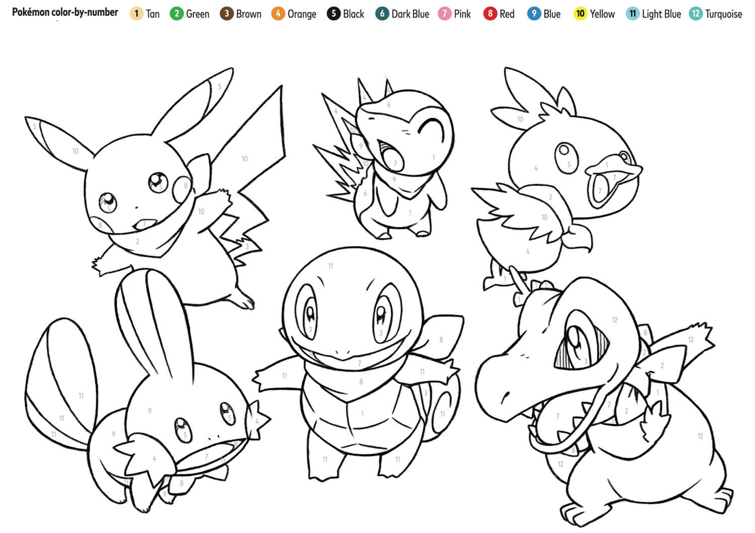 Printable Pokemon Color By Number Download Print Now