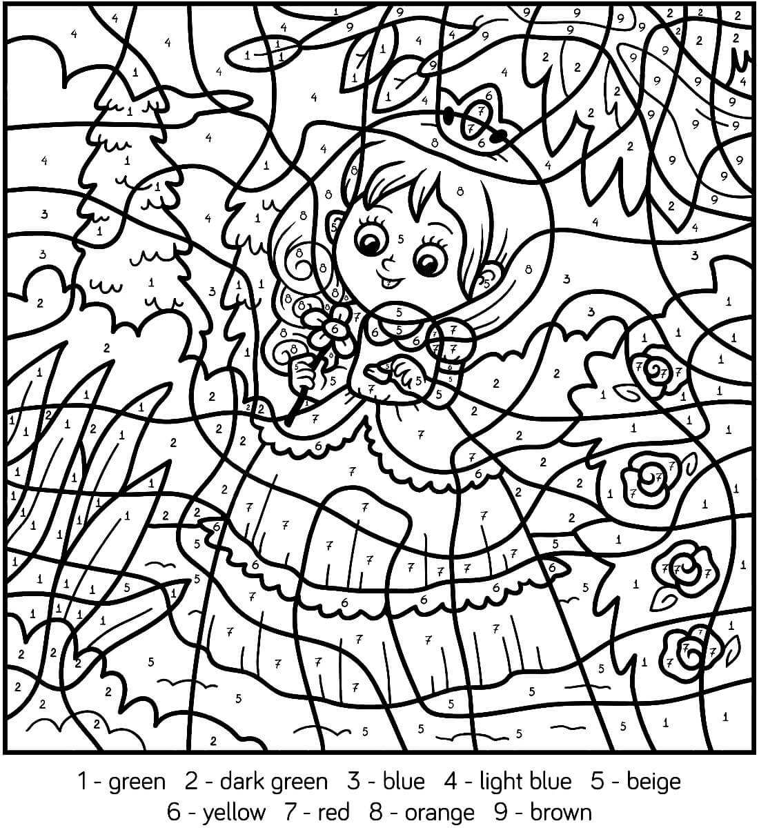 Printable Princess Color By Number Pages Printable JD