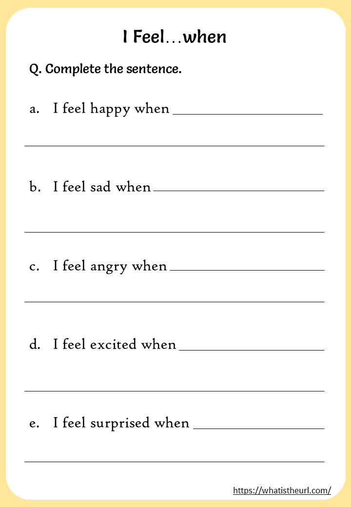 Printable quot I Statements quot Worksheets Your Home Teacher