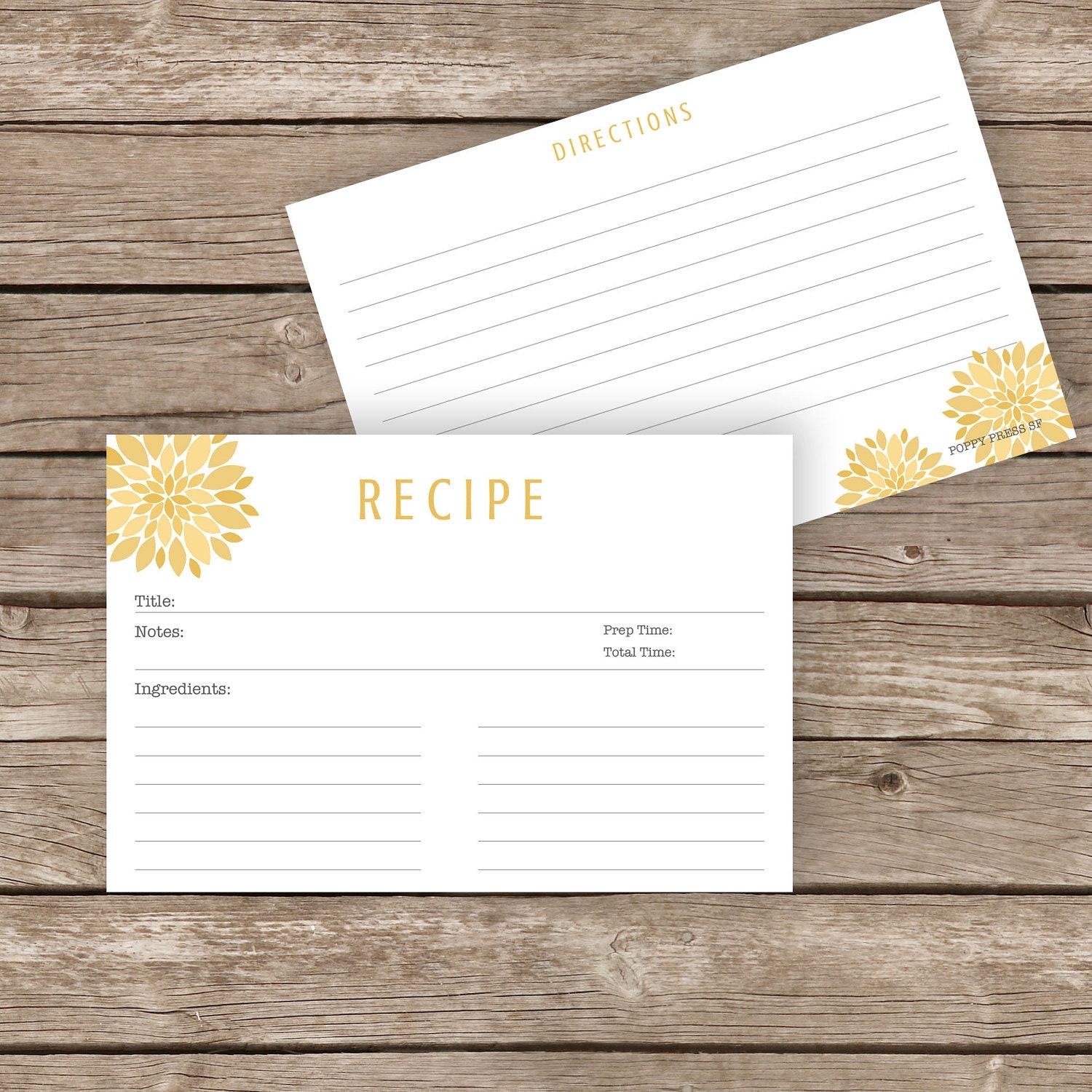 Printable Recipe Cards 4x6 By Poppypresssf On Etsy