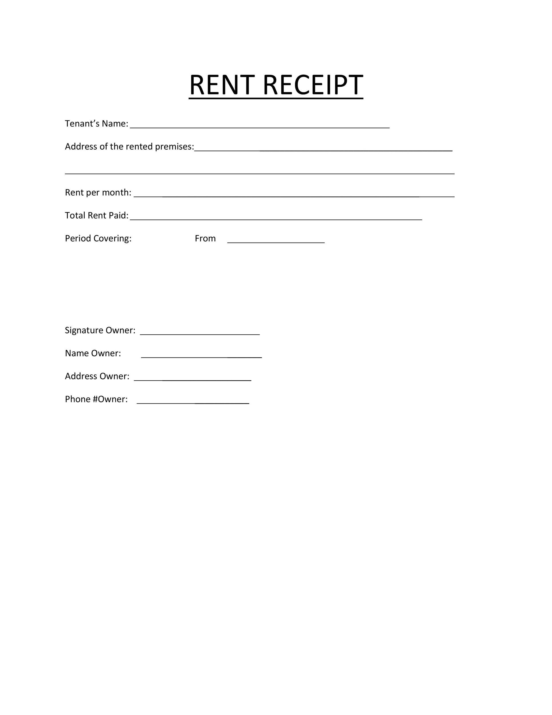 receipt templates printable free