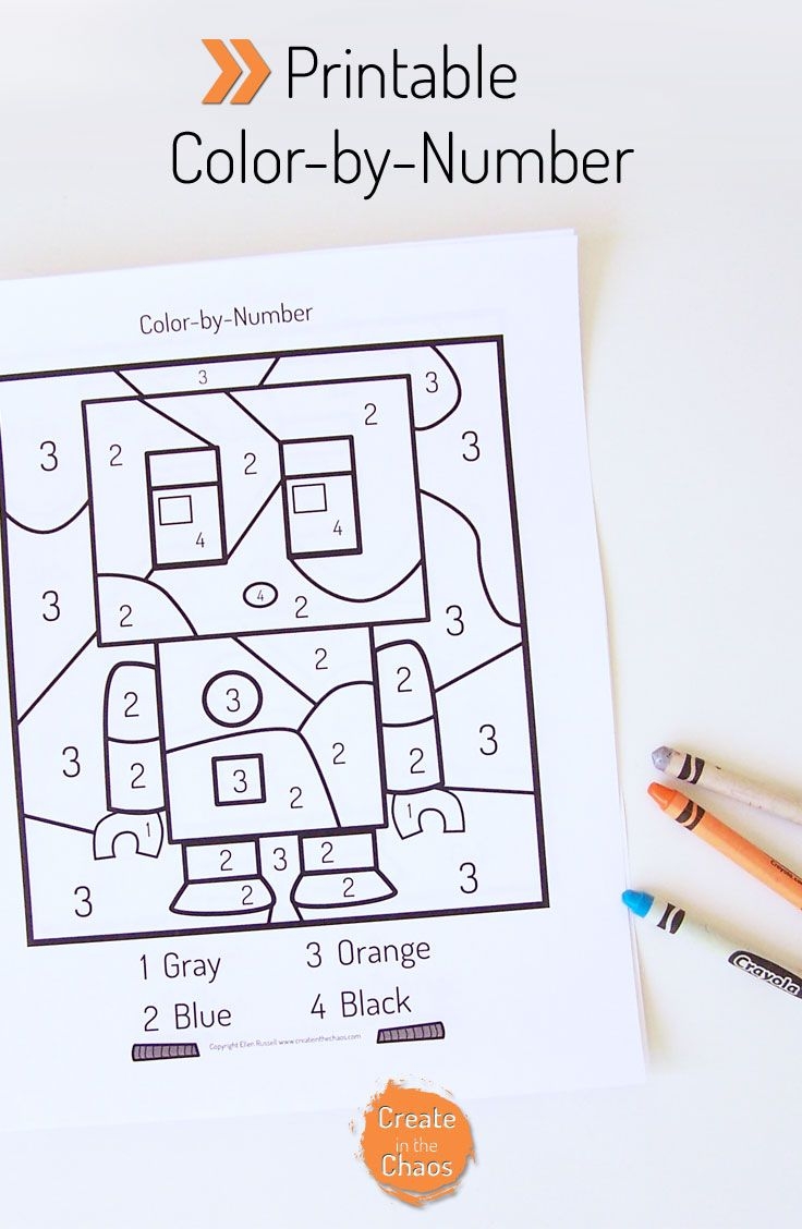Printable Robot Color By Number Artofit