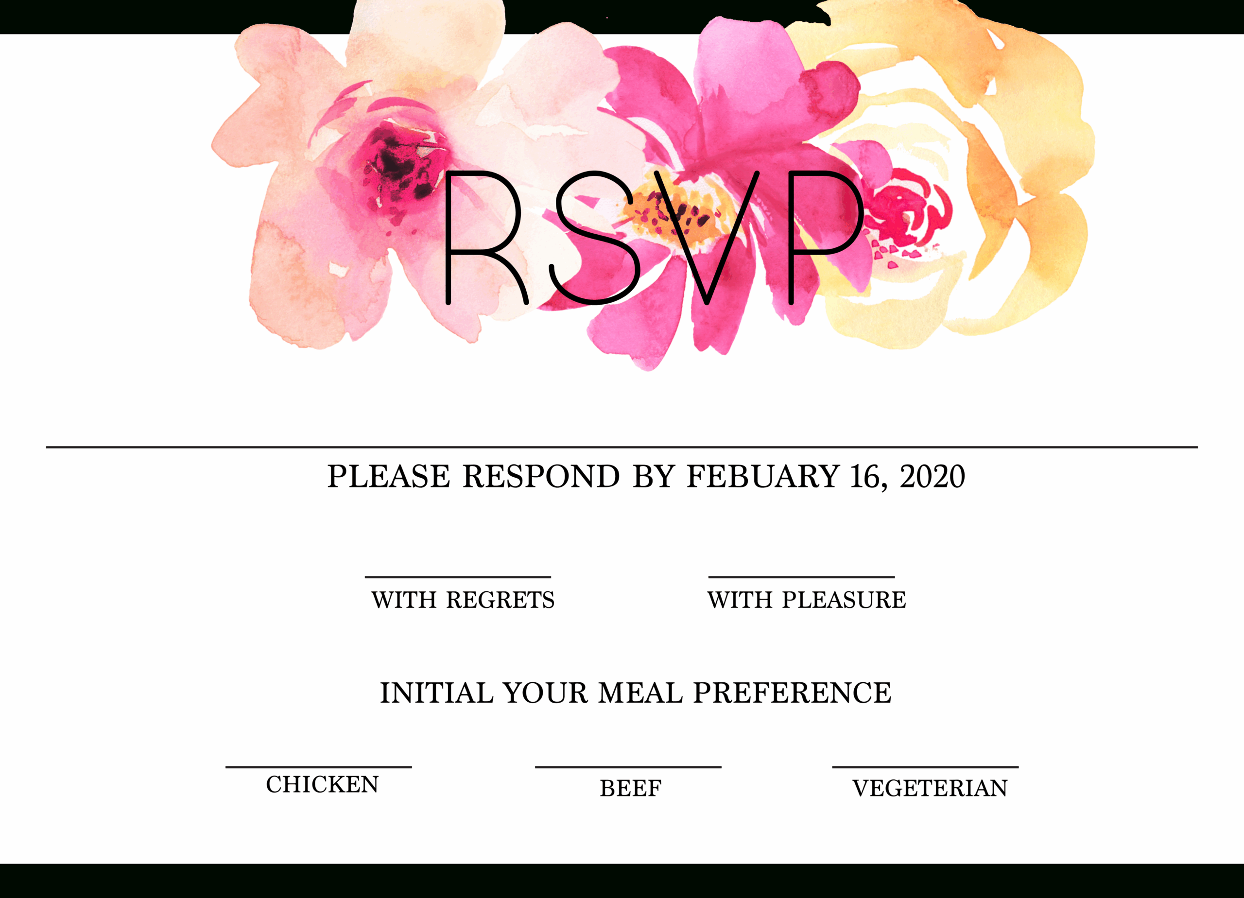 Printable Rsvp Cards