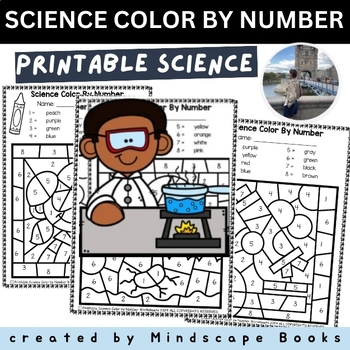 Printable Science Color By Number Worksheets By Mindscape Books TPT