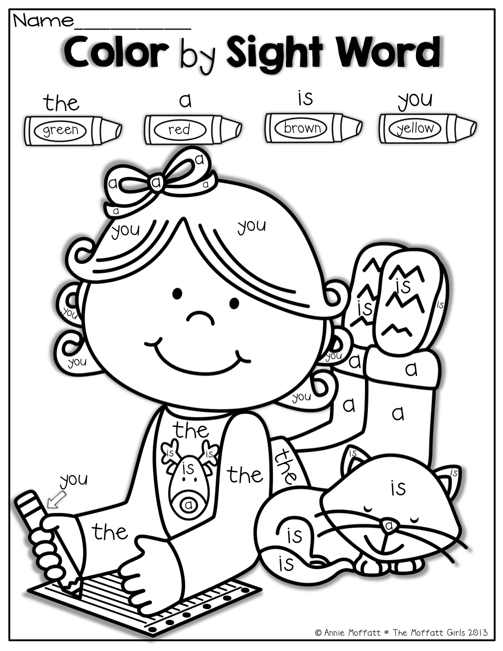 free printable color word worksheets for kindergarten