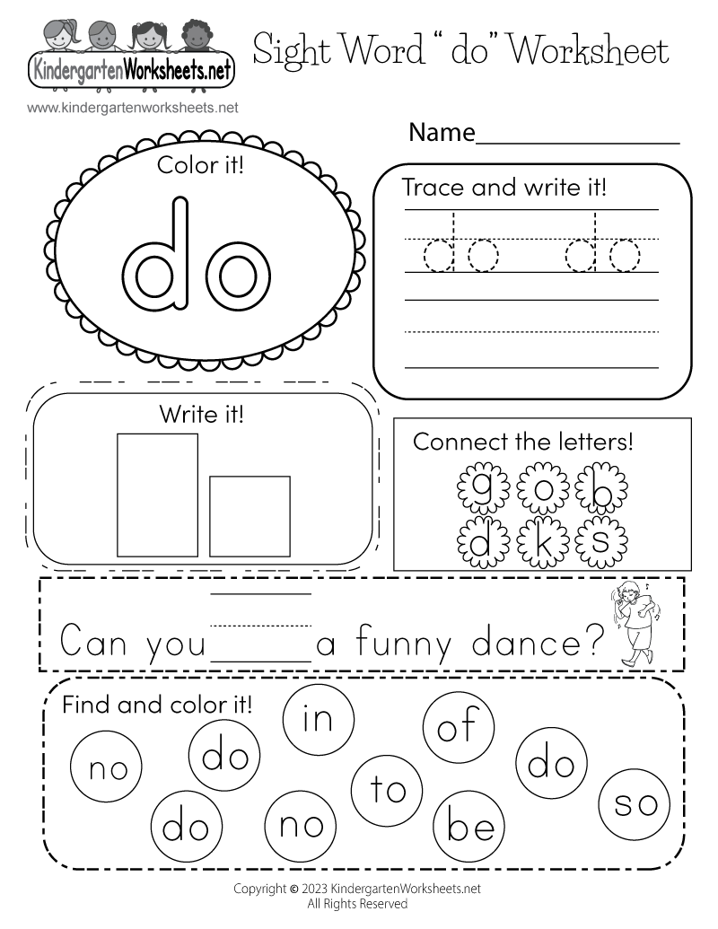 free printable sight words worksheets