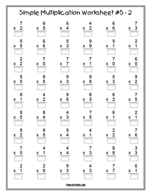 simple multiplication worksheet