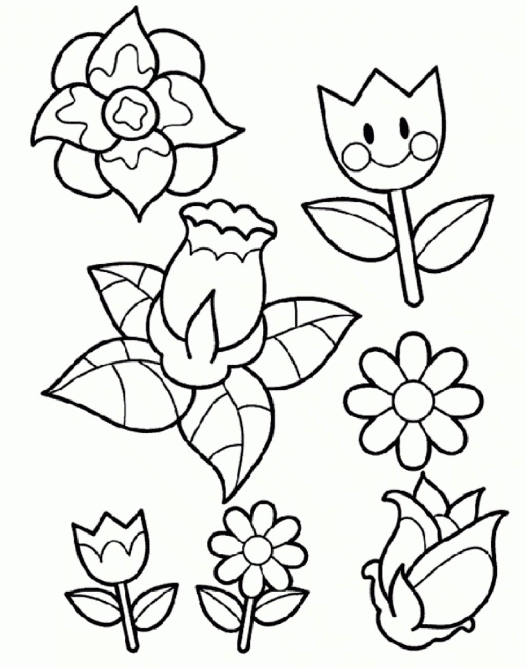free printable spring flowers coloring pages