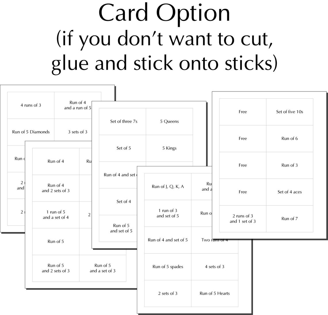 Printable Sticks Card Game Template For Sticks Print At Home Sticks 
