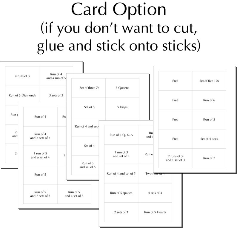 Printable Sticks Card Game Template For Sticks Print At Home Sticks 