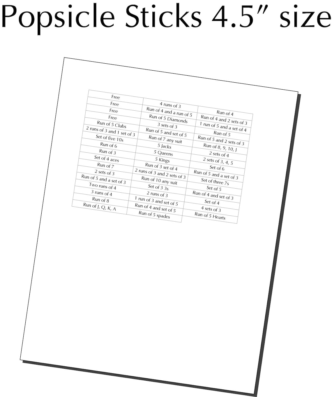 5 step card game printable