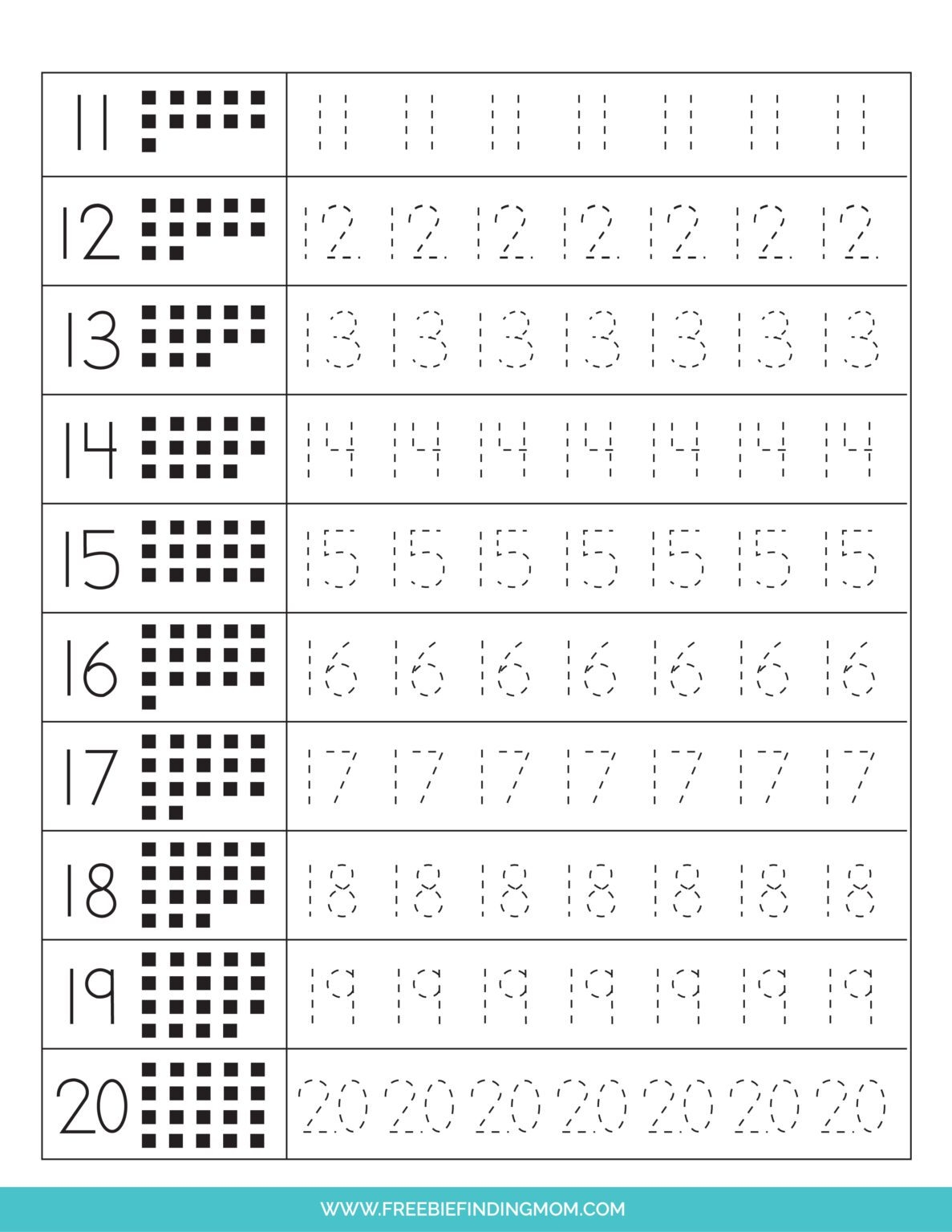 number tracing worksheets pdf free download