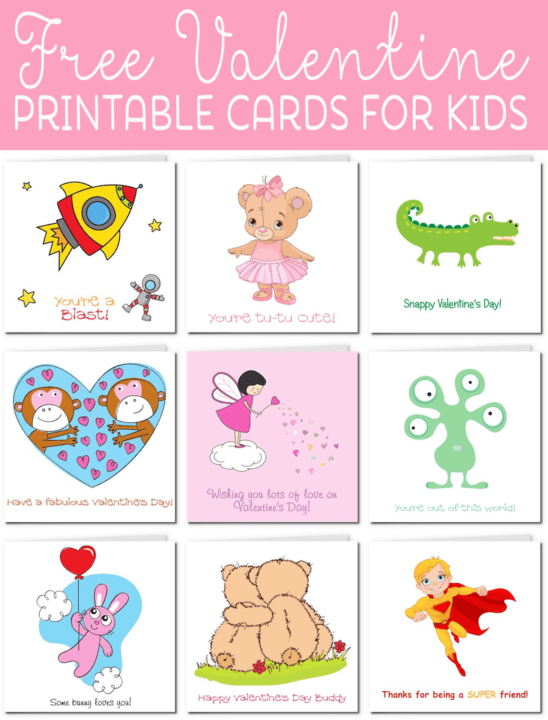 4 valentine cards free printable
