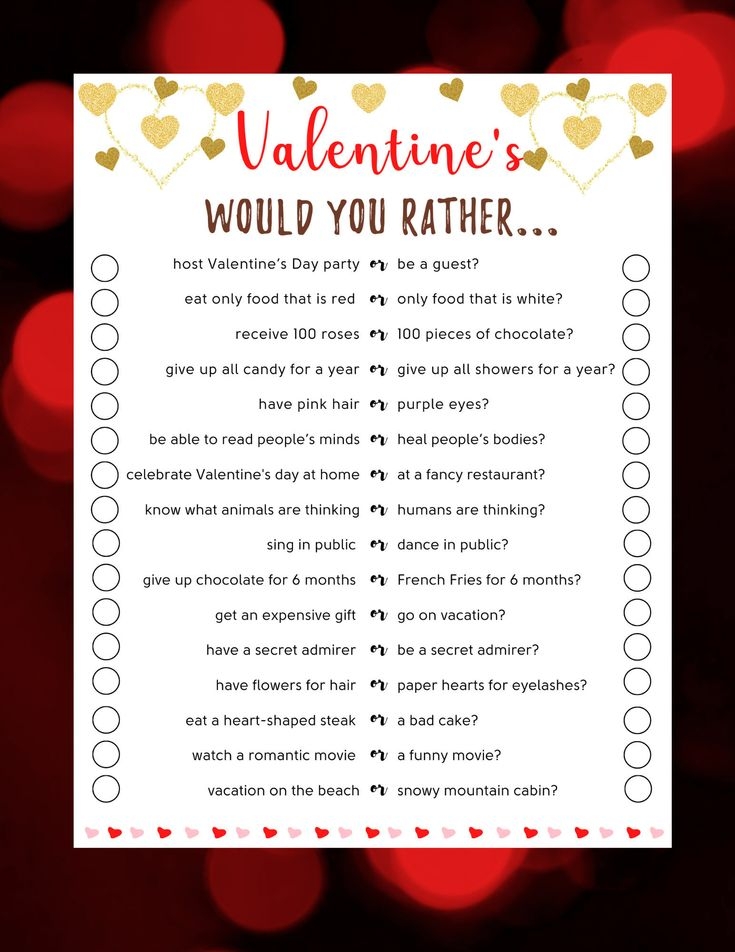 Printable Valentine Games Printable Calendars AT A GLANCE