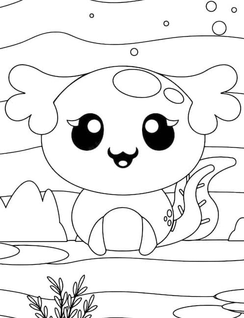 Printable Very Lovely Axolotl Coloring Page Free Download And Print 