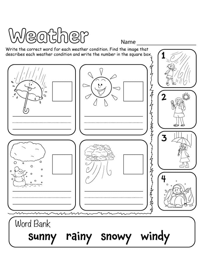 Printable Weather Worksheet For Kids Free Download And Print For You