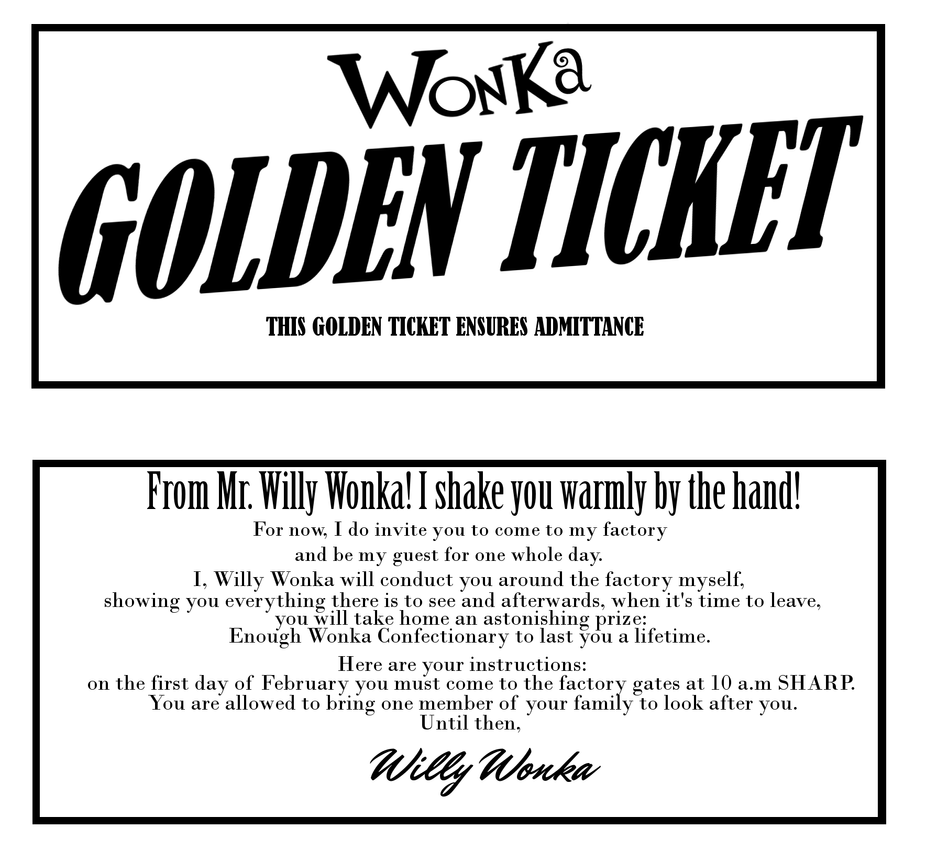 Printable Wonka Golden Ticket Template Francesco Printable